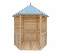 Shires Gazebo Arbour Dip Treated Garden Arch Seat Approx 6 x 7 Feet in Light Brown Shires Light Brown