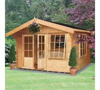 Shires Hale 28 mm Log Cabin 12 x 12 Feet in Brown Shires Brown