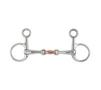Shires Hanging Cheek, Copper Lozenge Snaffle - Steel - 5.5