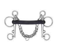 Shires Hard Rubber Horse Pelham Bit Black/silver (4.5In)
