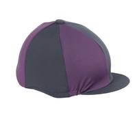 Shires Stretch Skull Hat Cover Silk in Black/Plum OneSize