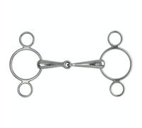 Shires Hollow Mouth Horse 2 Ring Gag Bit Light Steel (11.5Cm X 12.5Cm X 2.1Cm)
