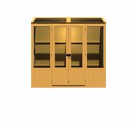 Shires Holme 7 x 2 Double Door Greenhouse - Timber - L59 x W210 x H200.7 cm in Light Brown Shires Light Brown