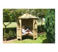Shires Honeysuckle Corner Arbour Garden Arch Seat Approx 4 x 4 Feet in Brown Shires Brown