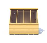 Shires Iceni 8x6' Potting Shed Pre Hung Doors with Opening Glass Side Window in Brown Shires Brown