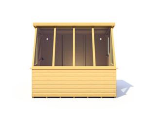 Shires Iceni 8x6' Potting Shed Pre Hung Doors with Opening Glass Side Window in Brown Shires Brown