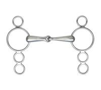 Shires Jointed Horse 3 Ring Gag Bit Silver (6In)