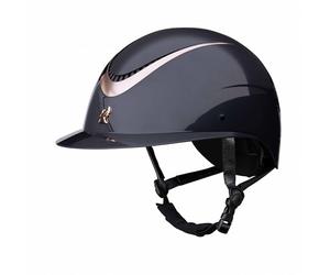 Shires Karben Alina Wide Peak Riding Hat - Navy/Rose Gold 52-54cm