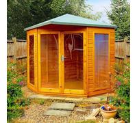 Shires Larkspur 7 x 7 Feet Double Door with Two Fixed Windows Summerhouse in Light Brown Shires Light Brown