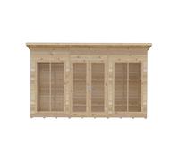 Shires Lela 12x4 Summerhouse - L125.8 x W357 x H229.9 cm in Light Brown Shires Light Brown
