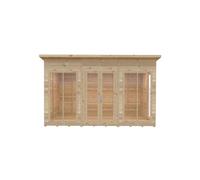 Shires Lela 12x8 Summerhouse - L244.8 x W357 x H227.5 cm in Light Brown Shires Light Brown
