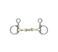 Shires Lozenge Horse Hanging Cheek Snaffle Bit Brass/silver (5.5In)