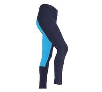 Shires Maids Two Tone Childrens Jodhpurs - Navy/Turquoise: 13-14