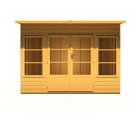 Shires Orchid 10x6 ft Double Door - Opening Windows Dip Treated Summerhouse in Brown Shires Brown