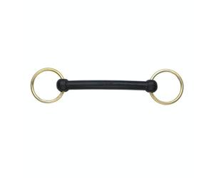 Shires Overcheck Rubber Horse Bradoon Bit Black (4.5In)
