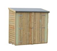 Shires Overlap 6 x 3 Feet Pressure Treated Pent Shed Double Door in Brown Shires Brown
