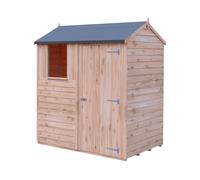 Shires Overlap 6 x 4 Single Door Reverse Apex in Brown Shires Brown