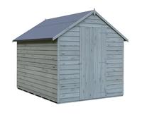 Shires Overlap 8 x 6 Feet Pressure Treated Value Range Shed Single Door in Grey Shires Grey