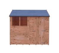 Shire Overlap 8' x 6' Single Door Reverse Apex Shed, Brown