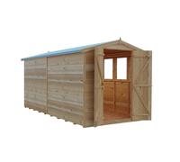 Shires Overlap Double Door Garden Shed - Dip Treated Approx 12 x 6 Feet in Light Tan Shires Light Tan