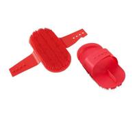 Shires Plastic Curry Comb Red - Red - Onesize