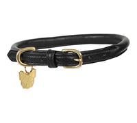Shires Rolled Leather Dog Collar X Small Black