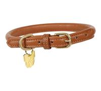 Shires Rolled Leather Dog Collar X Small Tan