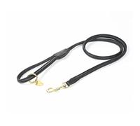 Digby and Fox Rolled Leather Dog Lead – Black – One Size