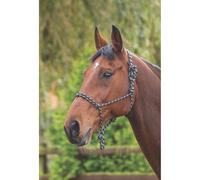 Shires Rope Control Headcollar Black/White - One Size