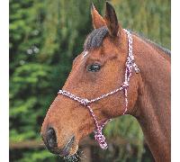 Shires Rope Control Headcollar Pink/Black
