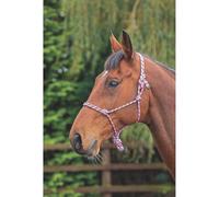 Shires Rope Control Headcollar Pink/Black - Pink/Black