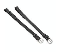 Shires Salisbury Bridle Cheek Pieces with Hook Studs-Black/Silver Pony