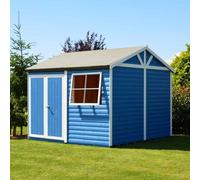 Shires Shiplap Mammoth Loglap 12x12 ft Shed Double Door - One Opening Window in Blue Shires Blue