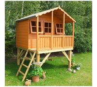 Shires Stork + Platform Playhouse Kid's Wendy House in Brown Shires Brown