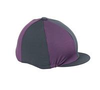 Shires Stretch Skull Hat Cover Silk in Black/Plum OneSize