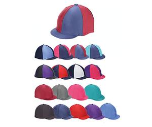 Shires Stretch Skull Hat Cover, Silk in Navy. Onesize