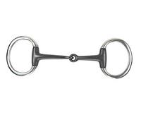 Shires Sweet Iron Flat Ring Eggbutt Snaffle Bit in Black UK 4 1/2", Black Sweet Iron