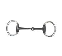 Shires Sweet Iron Flat Ring Eggbutt Snaffle Bit in Black UK 4 1/2", Black Sweet Iron