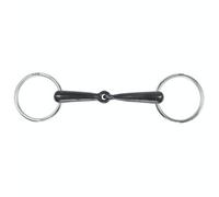 Shires Sweet Iron Hollow Mouth Horse Loose Ring Snaffle Bit Black (4.5In)