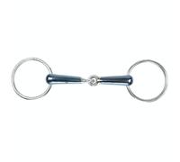 Shires Sweet Iron Hollow Mouth Horse Loose Ring Snaffle Bit4.5in Blue ER831