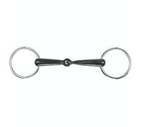 Shires Sweet Iron Hollow Mouth Loose Ring Snaffle Bit in Black 6", Black Sweet Iron