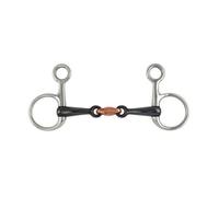 Shires Sweet Iron Horse Hanging Cheek Snaffle Bit Silver/black (4.5In)