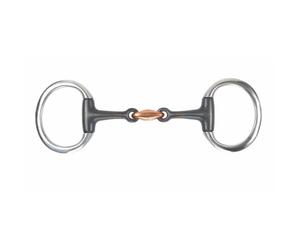 Shires Sweet Iron Lozenge Flat Ring Eggbutt Bit in Black UK 5 1/2", Black Sweet Iron