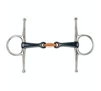 Shires Sweet Iron Lozenge Horse Full Cheek Snaffle Bit Black/silver (4.5In)