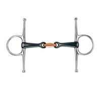Shires Sweet Iron Lozenge Horse Full Cheek Snaffle Bit Black/silver (6In)