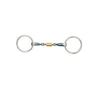 Shires Sweet Iron Roller Horse Loose Ring Snaffle Bit Blue (4.5In)