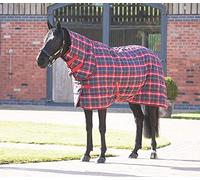 Shires Tempest Plus 200 Combo Stable Rug - Red Check 6ft9