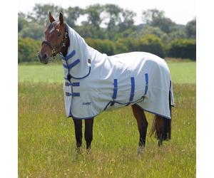 Shires Tempest Plus Sweet Itch Combo Fly Rug - Horse Blanket - Light Blue - Size: 6ft