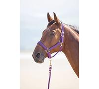 Shires Topaz Nylon Pony/Horse Headcollar - Purple Extra Full