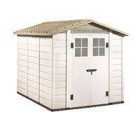 Shires Tuscany Evo 6'6"x8' 240 Apex Plastic Shed Double Door with 2 Windows in White Shires White